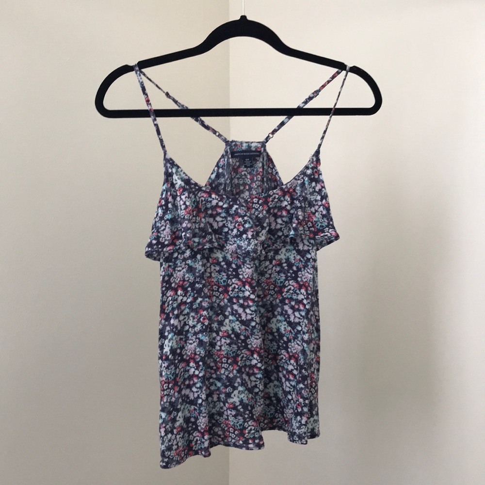AEO Floral Ruffle tank